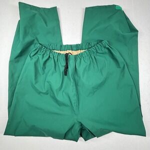 VTG ORVIS Mens Large Kelly Green Gore-Tex Waterproof Rain Pants Lined‎ Ankle EUC
